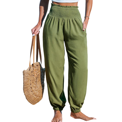 🌞 50% RABATT 💥 Damen Haremhose mit hoher Taille – figurfreundlich, stylisch & super bequem ✨ Perfekt für Sommer & Alltag 👖