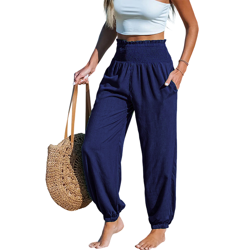 🌞 50% RABATT 💥 Damen Haremhose mit hoher Taille – figurfreundlich, stylisch & super bequem ✨ Perfekt für Sommer & Alltag 👖