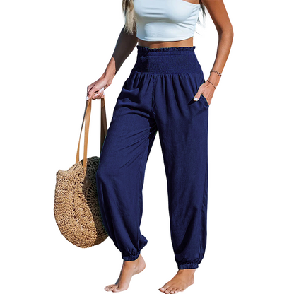 🌞 50% RABATT 💥 Damen Haremhose mit hoher Taille – figurfreundlich, stylisch & super bequem ✨ Perfekt für Sommer & Alltag 👖