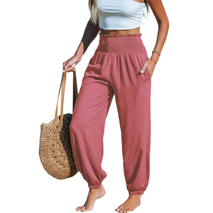 🌞 50% RABATT 💥 Damen Haremhose mit hoher Taille – figurfreundlich, stylisch & super bequem ✨ Perfekt für Sommer & Alltag 👖