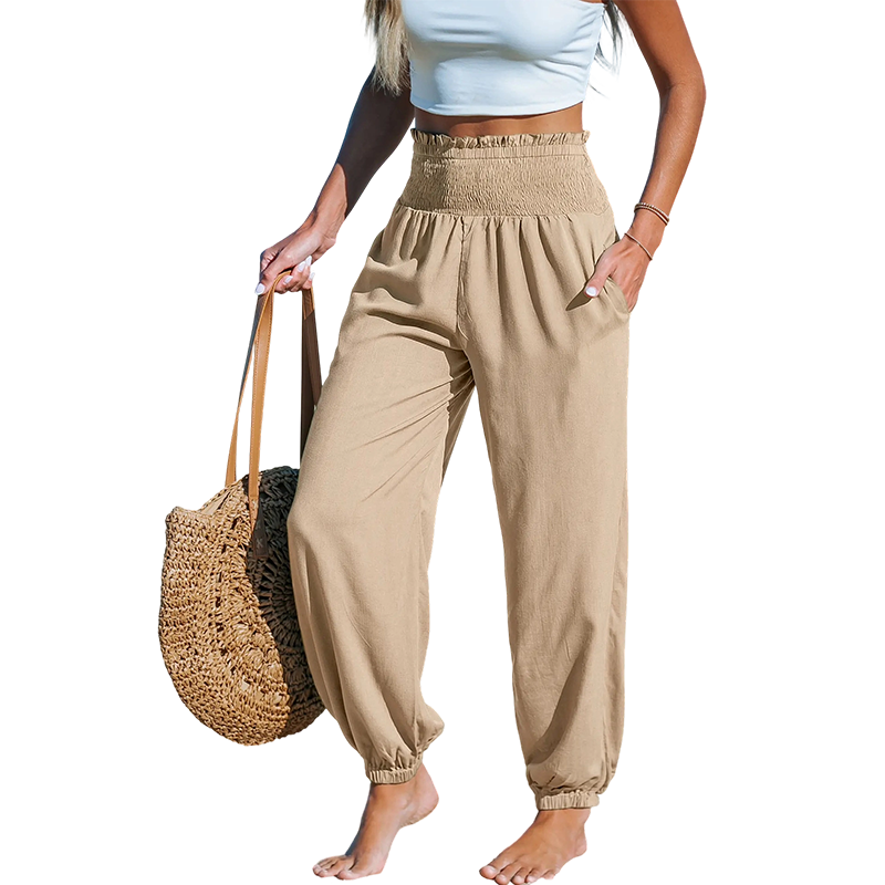 🌞 50% RABATT 💥 Damen Haremhose mit hoher Taille – figurfreundlich, stylisch & super bequem ✨ Perfekt für Sommer & Alltag 👖