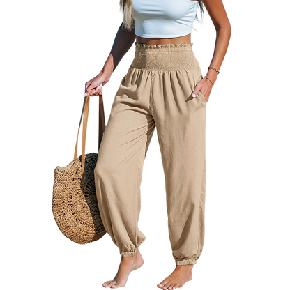🌞 50% RABATT 💥 Damen Haremhose mit hoher Taille – figurfreundlich, stylisch & super bequem ✨ Perfekt für Sommer & Alltag 👖