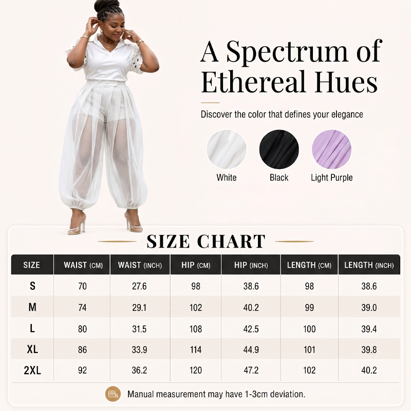 Damenhose mit Mesh-Einsätzen im Laternen-Stil