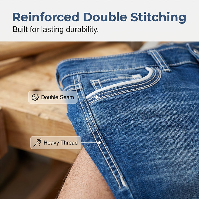 👖 AUSSERGEWÖHNLICHE AKTION 50% RABATT! ⏰ Herren Jeans mit Doppelnaht & Hoher Elastizität – Moderner Schnitt & Komfort – Strapazierfähiger Stretch-Stoff – Ideal für den Alltag oder Reisen – Zeitloser & Schlanker Look ✨🔥🛒