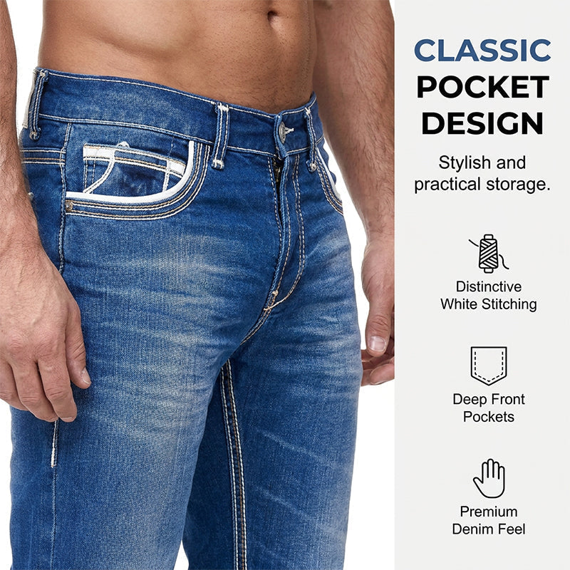👖 AUSSERGEWÖHNLICHE AKTION 50% RABATT! ⏰ Herren Jeans mit Doppelnaht & Hoher Elastizität – Moderner Schnitt & Komfort – Strapazierfähiger Stretch-Stoff – Ideal für den Alltag oder Reisen – Zeitloser & Schlanker Look ✨🔥🛒