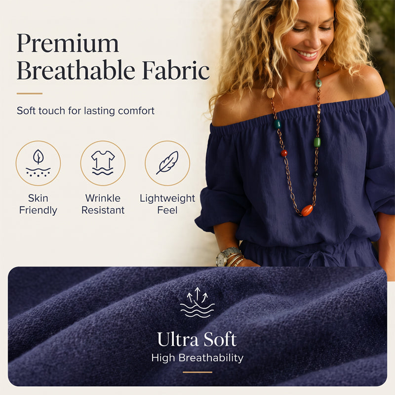 ✨ Eleganter Damen-Jumpsuit im Off-Shoulder-Design – bequem, stilvoll und leicht zu tragen