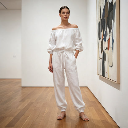 ✨ Eleganter Damen-Jumpsuit im Off-Shoulder-Design – bequem, stilvoll und leicht zu tragen