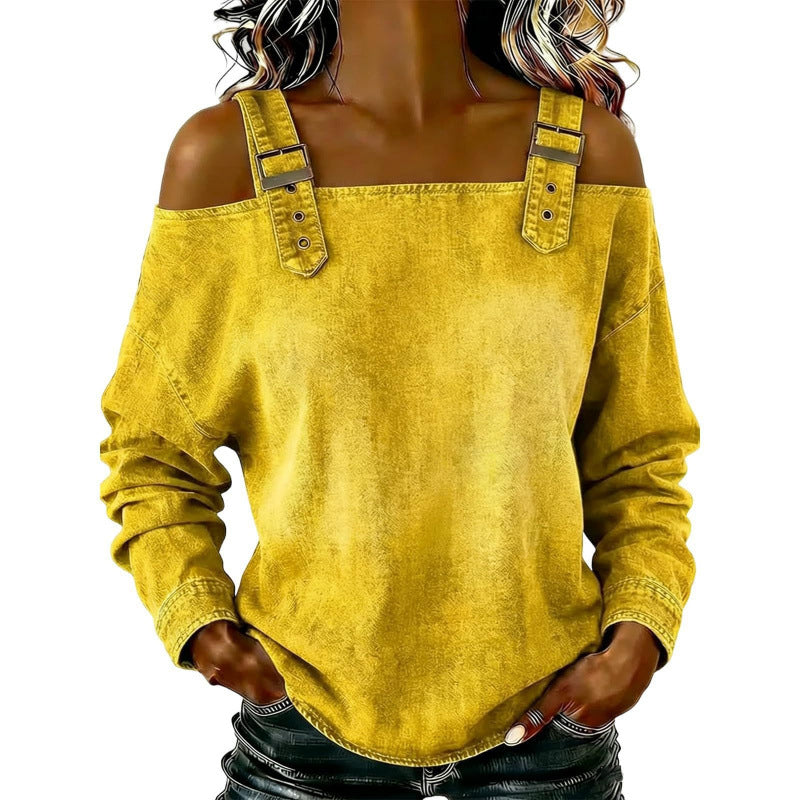 👕 NUR FÜR BEGRENZTE ZEIT: 49 % RABATT! ✨ Damen-Jeans-Top – breite Träger, modisch, lässig ✨