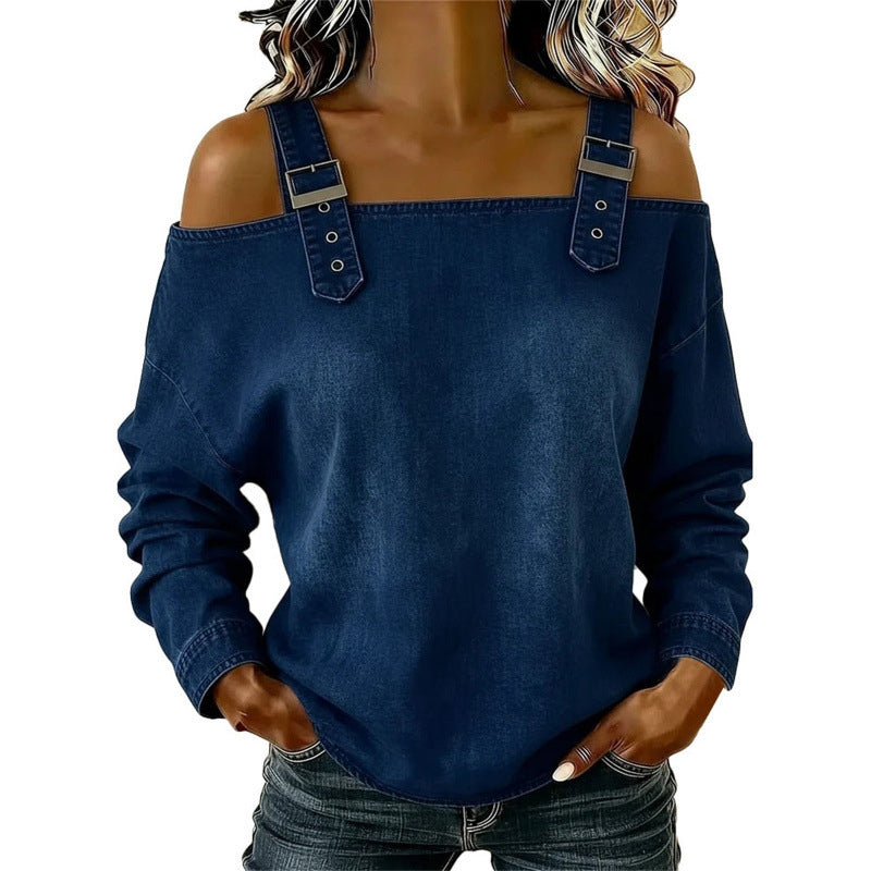 👕 NUR FÜR BEGRENZTE ZEIT: 49 % RABATT! ✨ Damen-Jeans-Top – breite Träger, modisch, lässig ✨