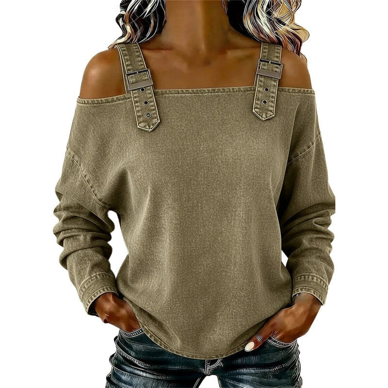 👕 NUR FÜR BEGRENZTE ZEIT: 49 % RABATT! ✨ Damen-Jeans-Top – breite Träger, modisch, lässig ✨