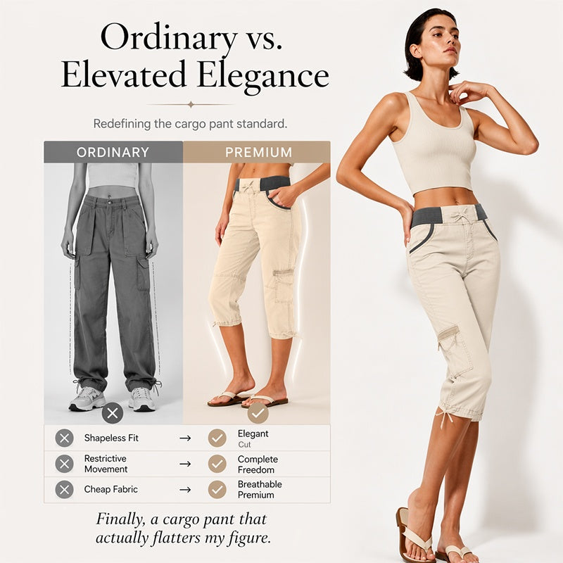 Capri-Cargo-Hose mit hoher Taille für Damen