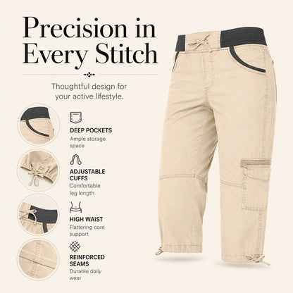 Capri-Cargo-Hose mit hoher Taille für Damen