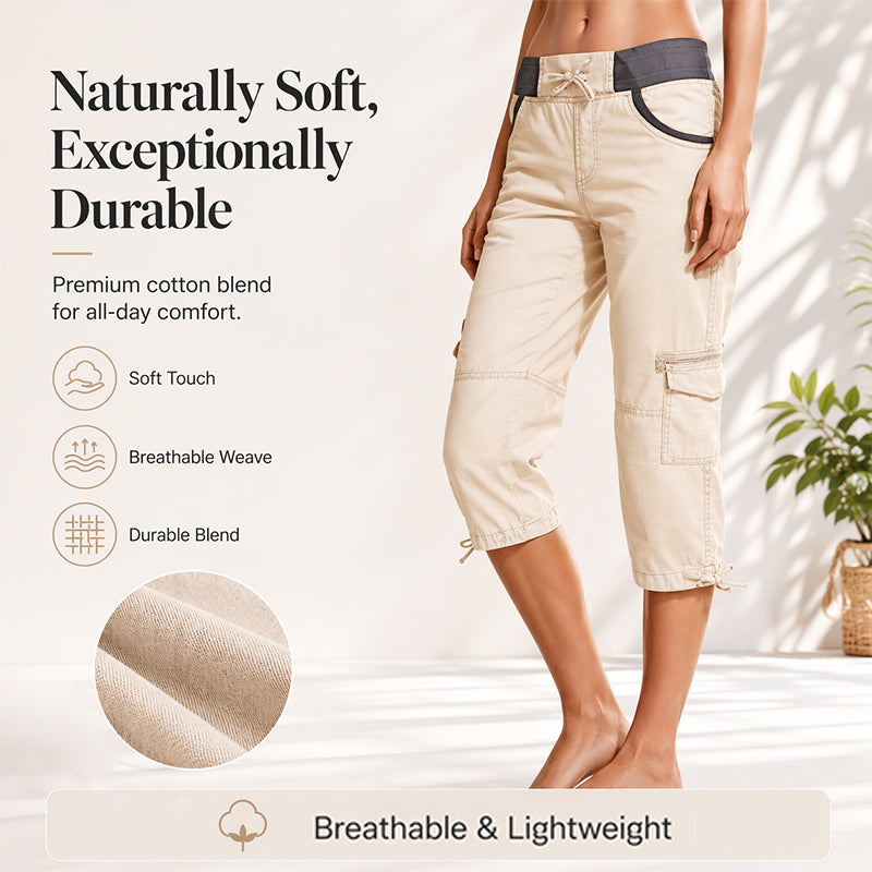 Capri-Cargo-Hose mit hoher Taille für Damen