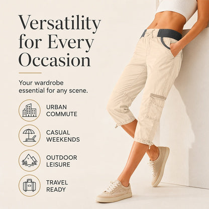 Capri-Cargo-Hose mit hoher Taille für Damen