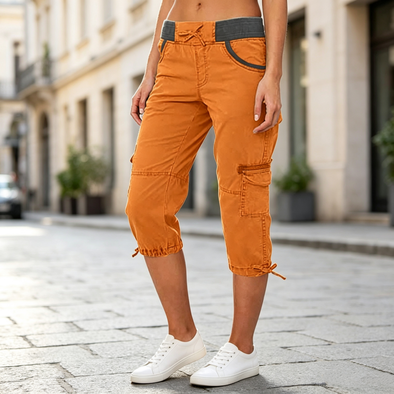 Capri-Cargo-Hose mit hoher Taille für Damen