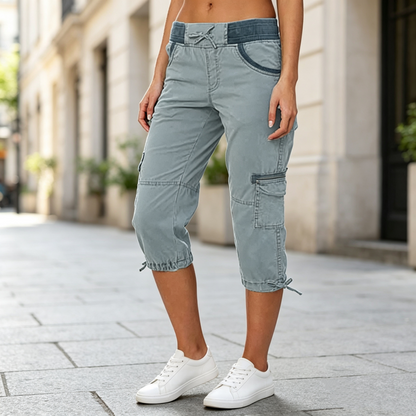 Capri-Cargo-Hose mit hoher Taille für Damen