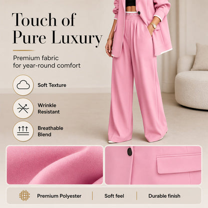 Elegantes Set aus Blazer und Hose mit weitem Bein für Damen
