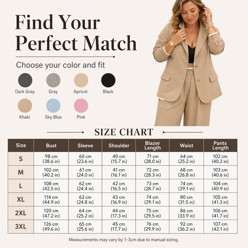 Elegantes Set aus Blazer und Hose mit weitem Bein für Damen