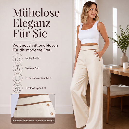Damen-Hochweitbund-Hosen mit kontrastierenden Besätzen