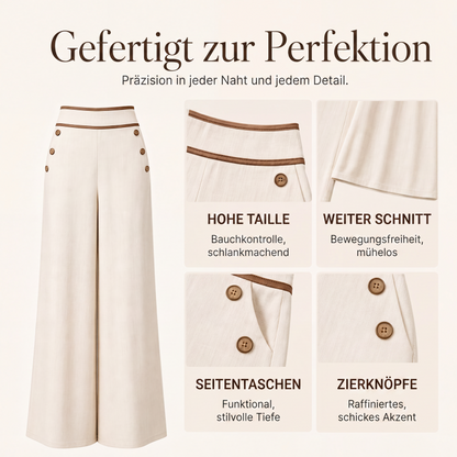 Damen-Hochweitbund-Hosen mit kontrastierenden Besätzen