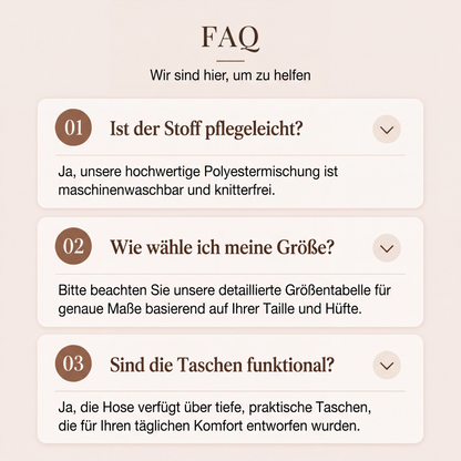 Damen-Hochweitbund-Hosen mit kontrastierenden Besätzen