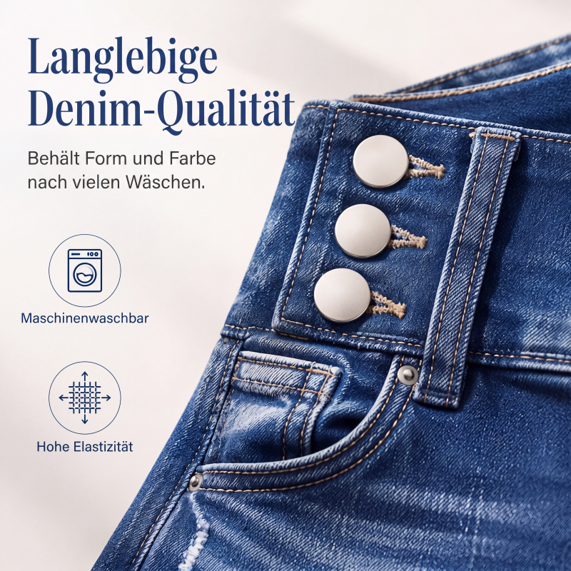 Taillenhohe, schmal geschnittene Cropped-Jeans für Damen