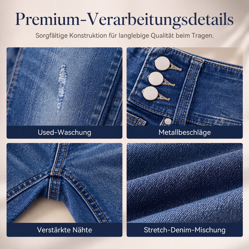 Taillenhohe, schmal geschnittene Cropped-Jeans für Damen