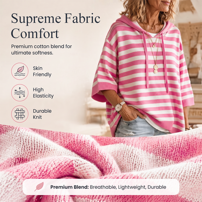 ✨🛍️Neu eingetroffen – Lässiger Kapuzenpullover mit Streifen – Einfache Mode für den Kaffee-Besuch oder entspannte Tage