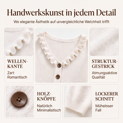 Damen-Strickjacke mit Rüschenkragen