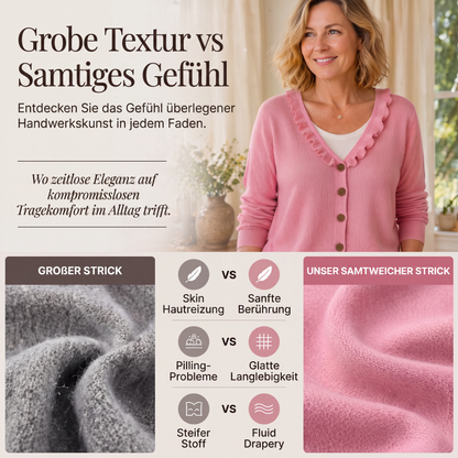 Damen-Strickjacke mit Rüschenkragen