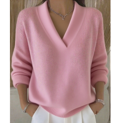Gemütlicher Pullover mit V-Ausschnitt für die Freizeit
