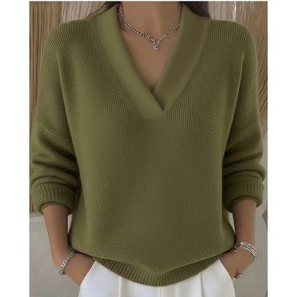 Gemütlicher Pullover mit V-Ausschnitt für die Freizeit