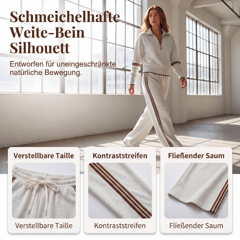 Damen Trainingsanzug Set mit Halbreißverschluss