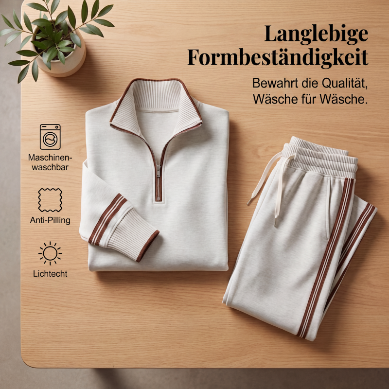 Damen Trainingsanzug Set mit Halbreißverschluss