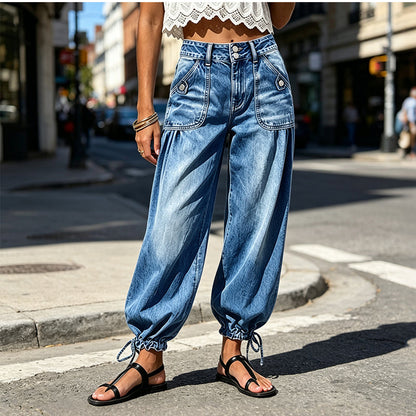 👖✨ Bestseller –  High-Waist-Barrel-Jeans mit Stretch-Anteil für Damen