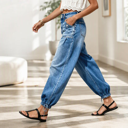 👖✨ Bestseller –  High-Waist-Barrel-Jeans mit Stretch-Anteil für Damen