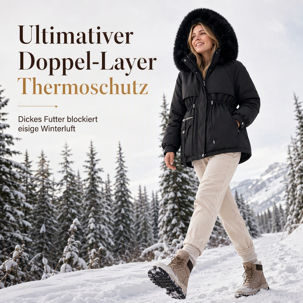 Winterliche Kunstfell-Parka für Damen