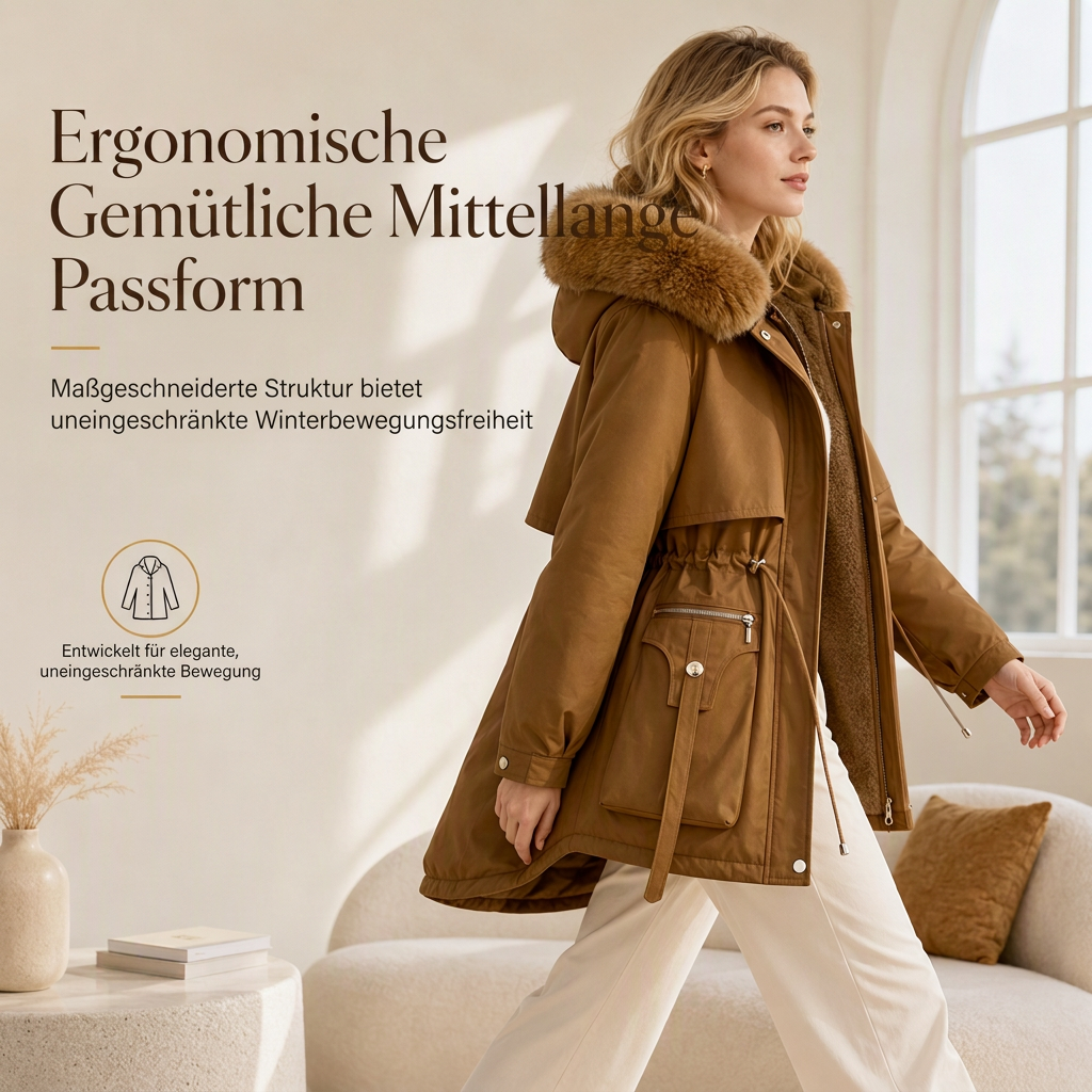 Winterliche Kunstfell-Parka für Damen