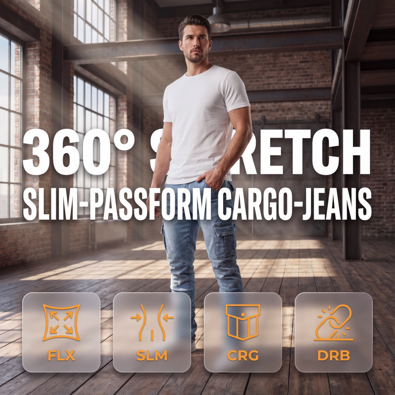 📣📣🎉✨Slim-Fit Jeans-Cargohosen – Figurbetont, praktisch & zeitloses Design