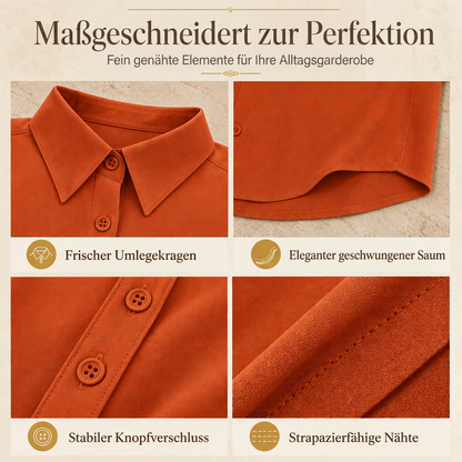 Damen Elegante Freizeitbluse mit Langarm und Knopfleiste