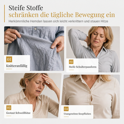 Damen Elegante Freizeitbluse mit Langarm und Knopfleiste