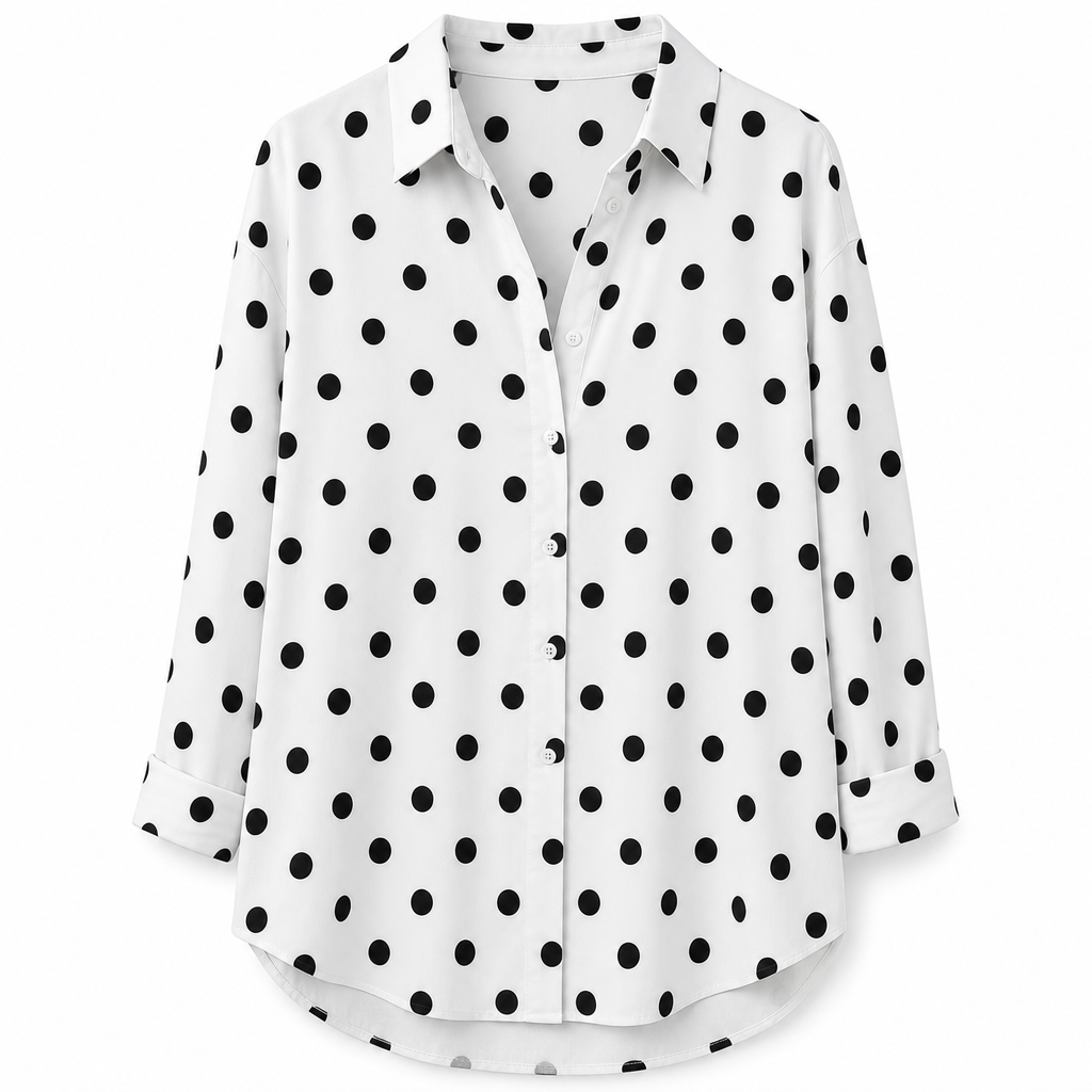 Damen Elegante Freizeitbluse mit Langarm und Knopfleiste