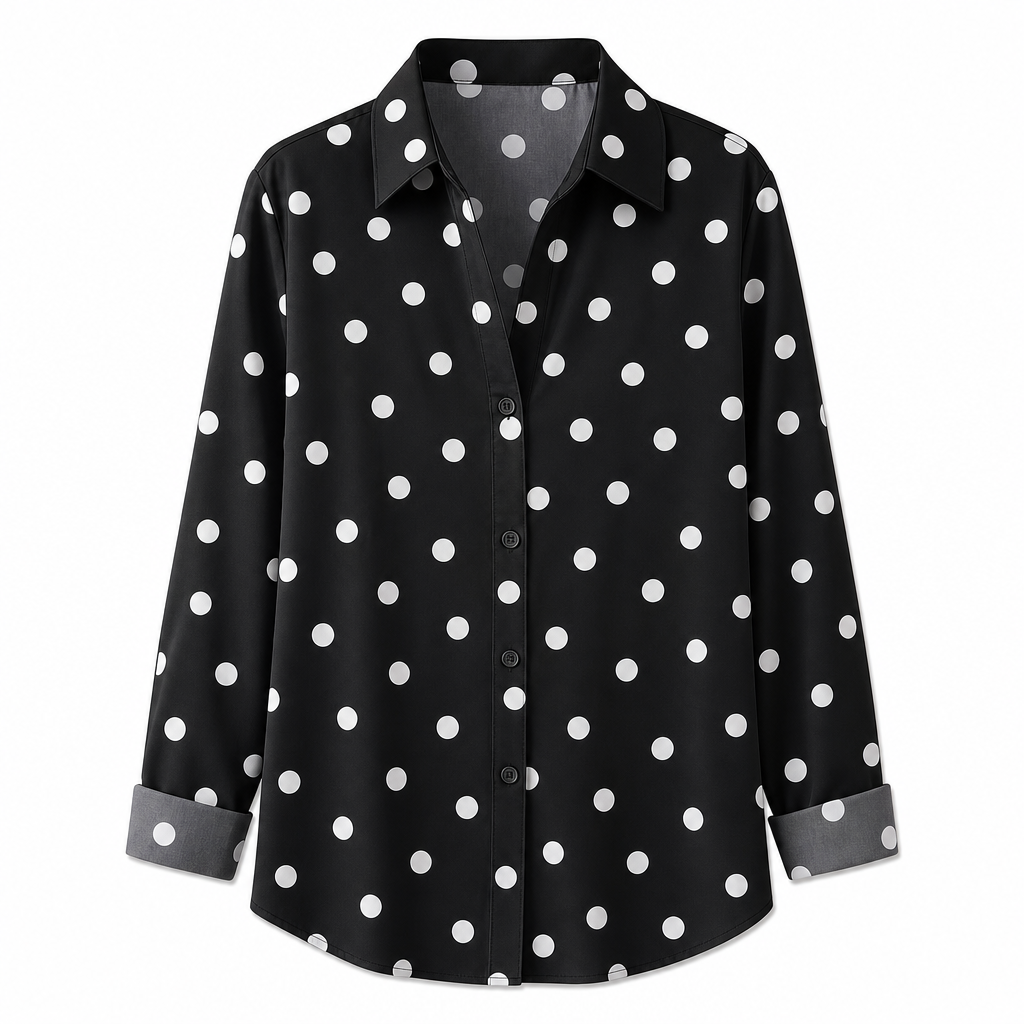 Damen Elegante Freizeitbluse mit Langarm und Knopfleiste