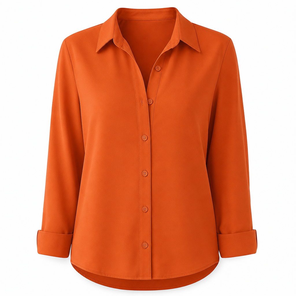 Damen Elegante Freizeitbluse mit Langarm und Knopfleiste