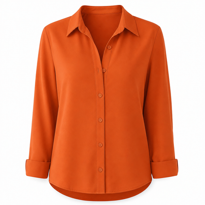 Damen Elegante Freizeitbluse mit Langarm und Knopfleiste