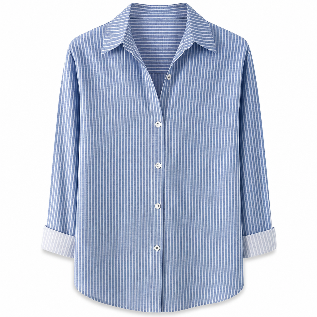 Damen Elegante Freizeitbluse mit Langarm und Knopfleiste