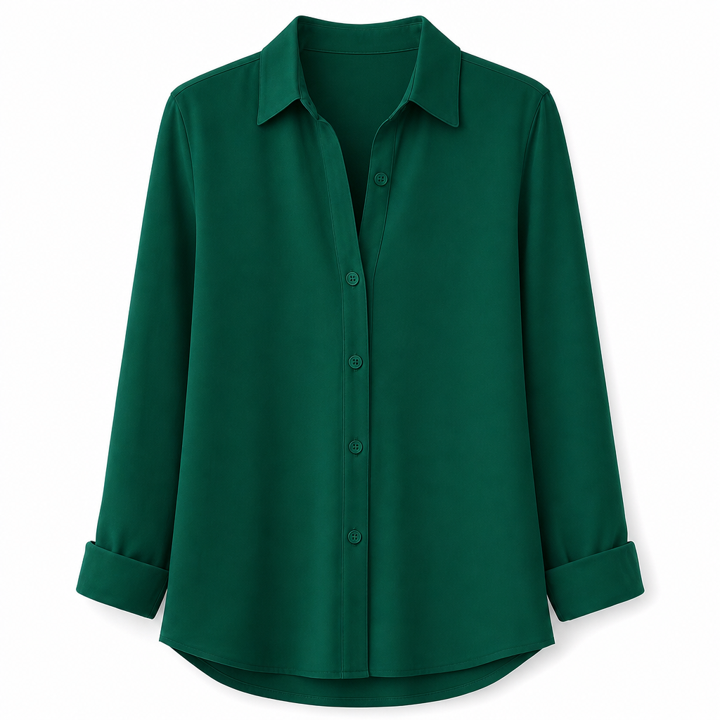 Damen Elegante Freizeitbluse mit Langarm und Knopfleiste