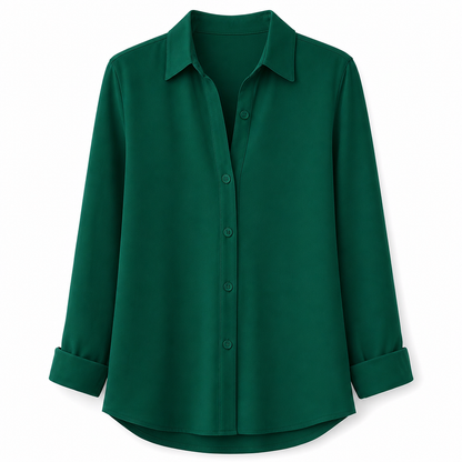 Damen Elegante Freizeitbluse mit Langarm und Knopfleiste