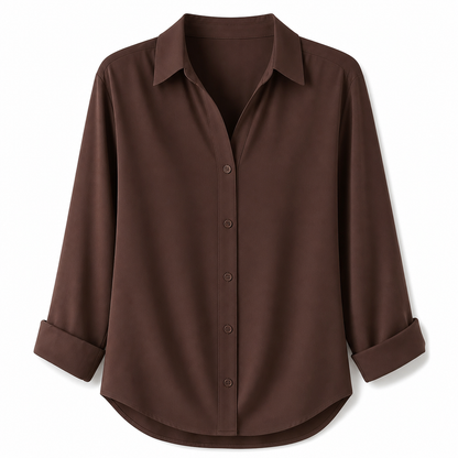 Damen Elegante Freizeitbluse mit Langarm und Knopfleiste
