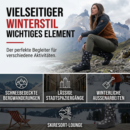 Damen Winter Hochstiefel Wasserdicht Rutschfest Outdoor Schnee-Stiefel mit Dick Plüschfutter und Dicke Sohle